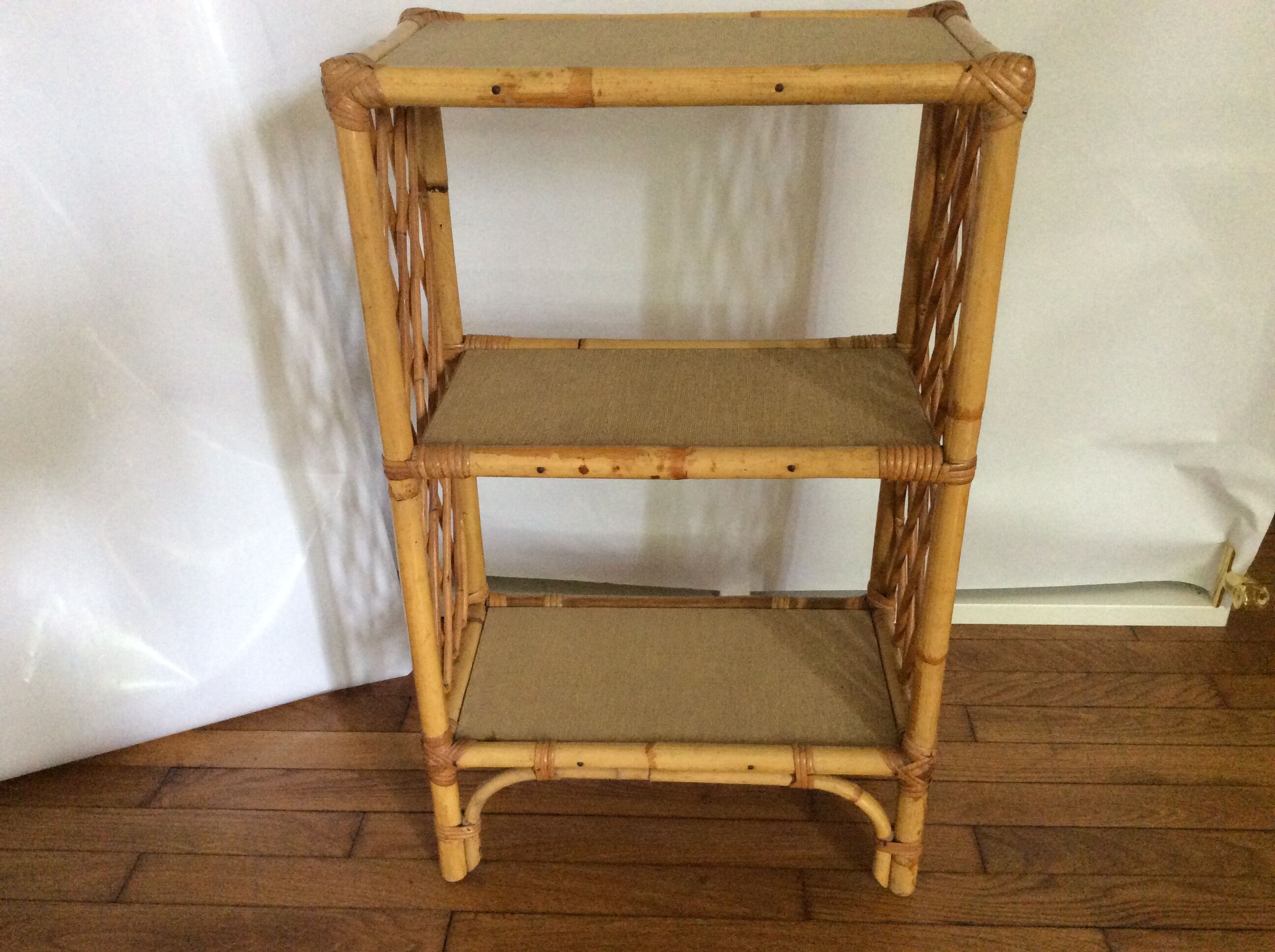 Vintage rattan shelf