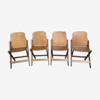Set of 4 folding chairs US army 40s