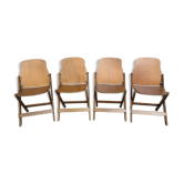Set de 4 chaises pliantes US army années 40