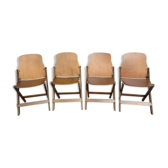 Set of 4 folding chairs US army 40s