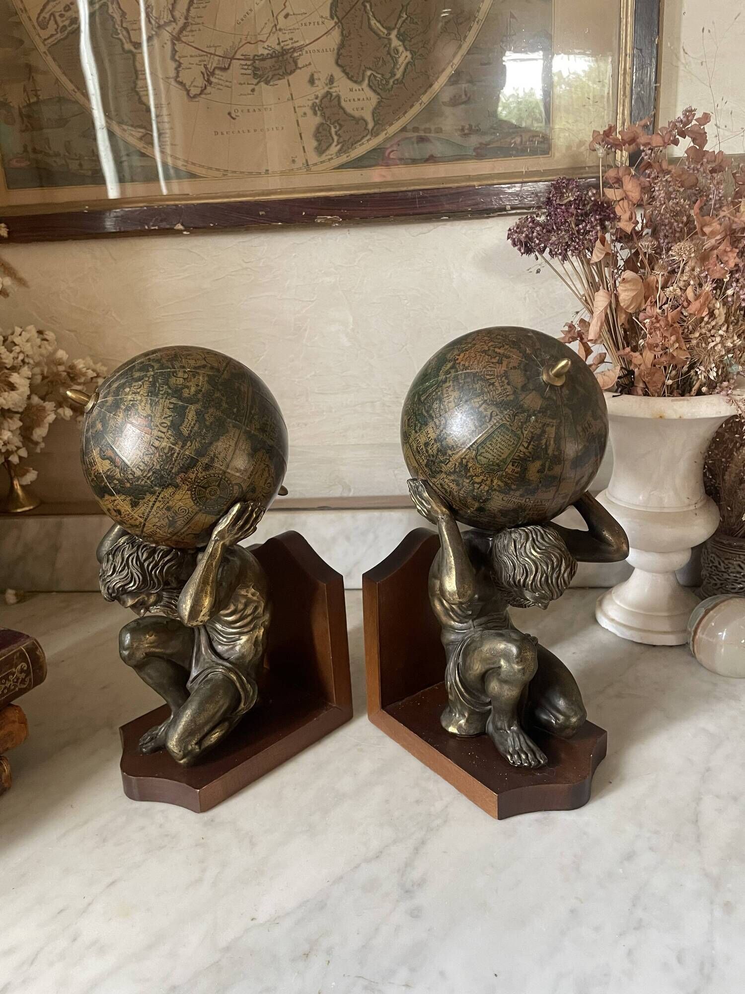 Pair of large vintage Mercurio d'Oro bookends