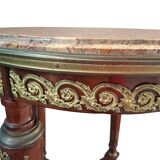 Guéridon Neoclassico in Mogano e Marmo Rosso Fine '800