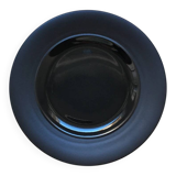 Black Earthenware Plate 21 cm Vintage