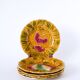 Set of 5 slipware plates, Digoin Sarreguemines, Fruits model, 1970.