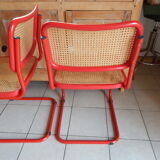 Set 4 chair B32 red Marcel Breuer Cesca
