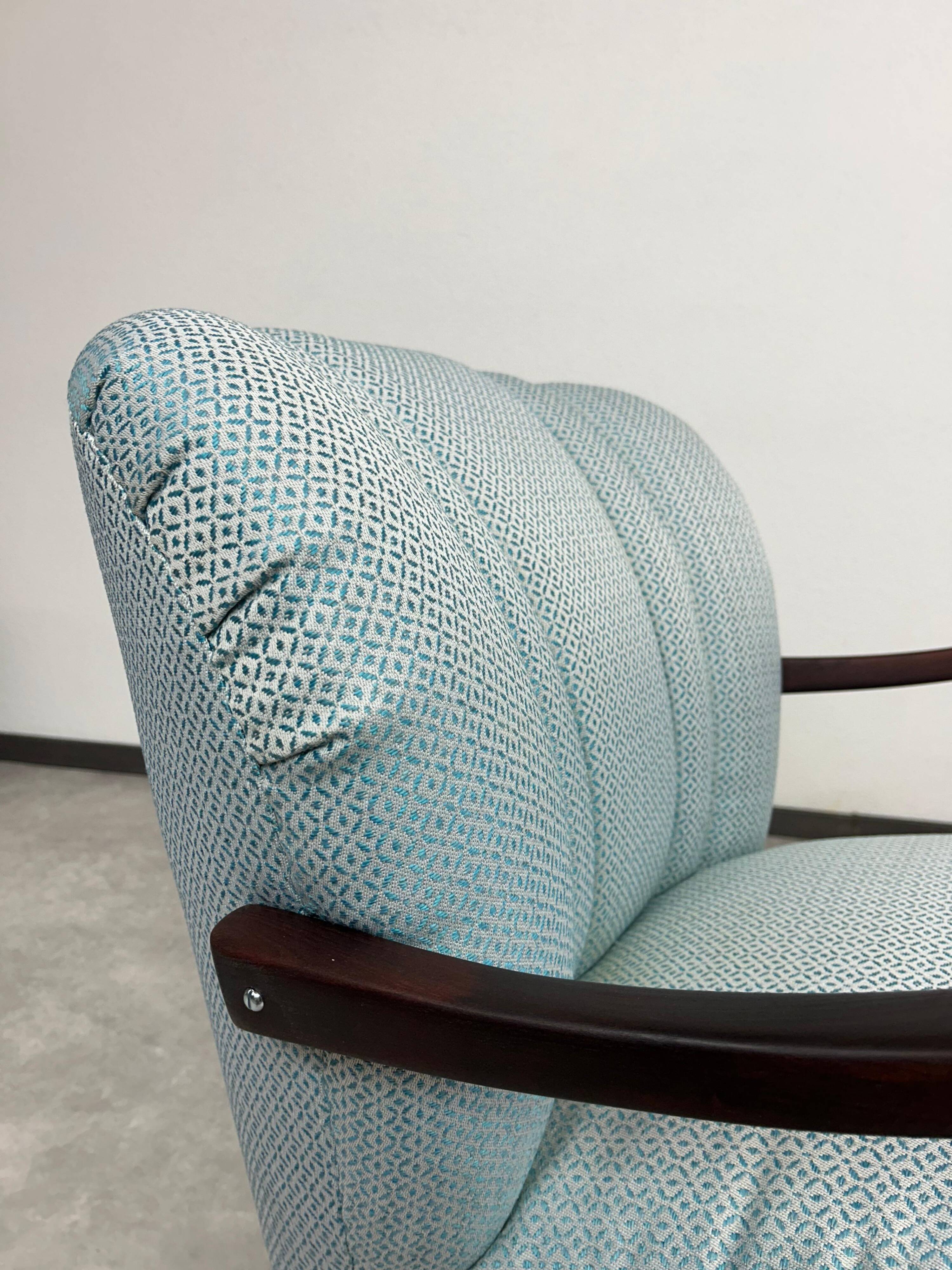 Art Deco blue club chairs