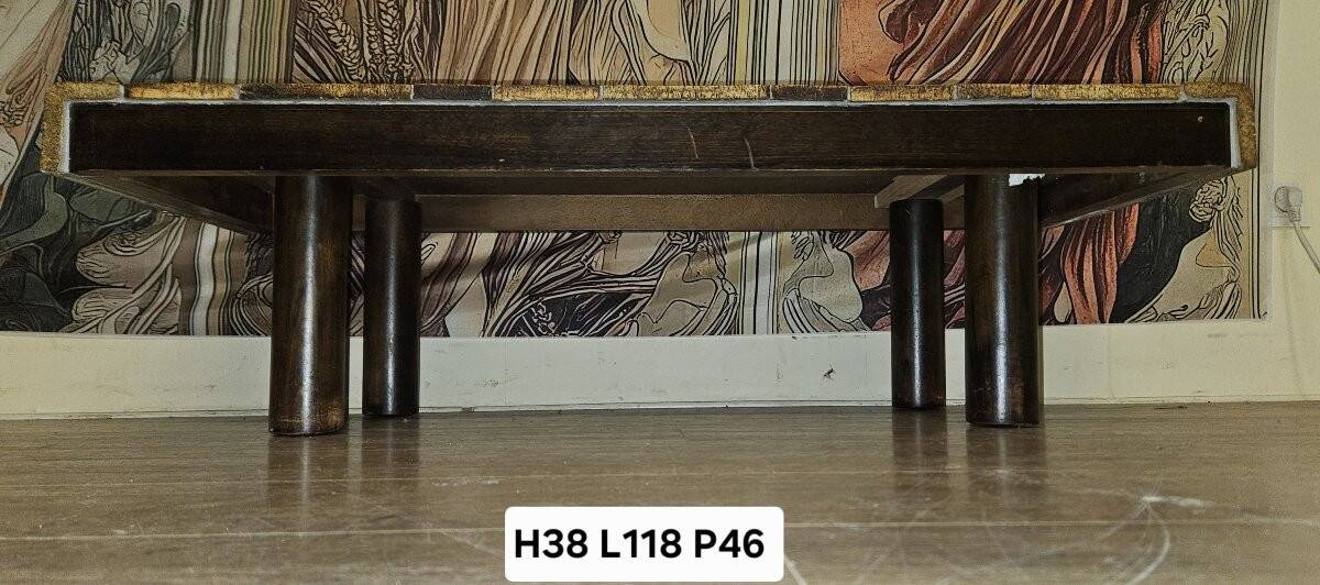 Vintage ceramic coffee table – Roger Capron Vallauris – Herbarium decor – 1950s/60s