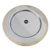 Alessi Ettore Sottsass / Serving plate in stainless steel 18/10 and gold NG5100