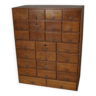 Armoire d'apothicaire vintage allemande en pin et chêne, années 1950