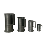 4 tin measuring jars