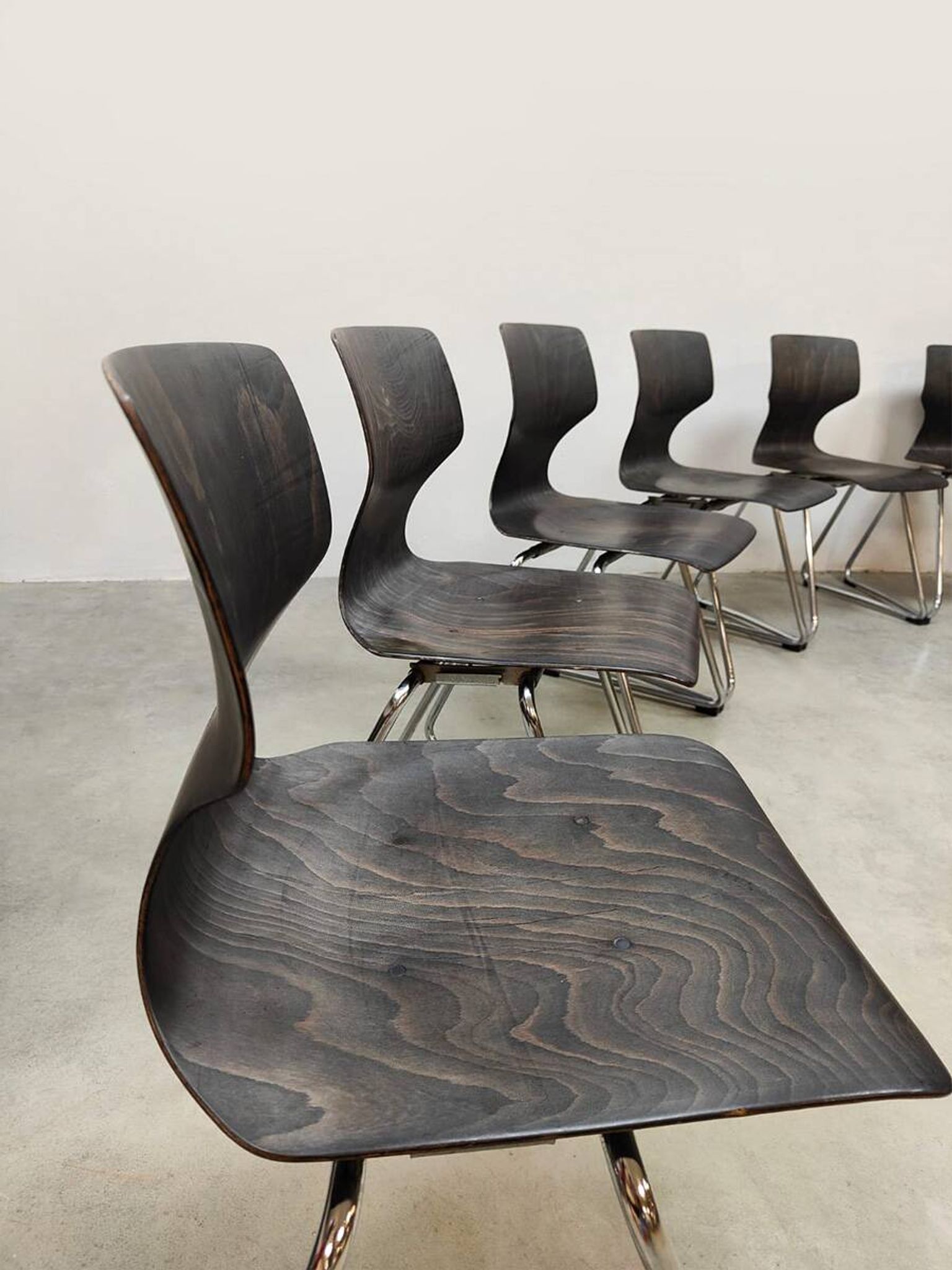 Chaises empilables vintage Pagwood Flötotto 1960