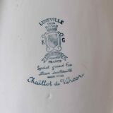 Flat french antique faience of Lunéville China Keller & Guerin 1889 "Chaillot of Vercor" décor of flowers