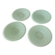 Set of 4 mint green opaline saucers with a swirl pattern, made in France.