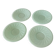 Set of 4 mint green opaline saucers with a swirl pattern, made in France.