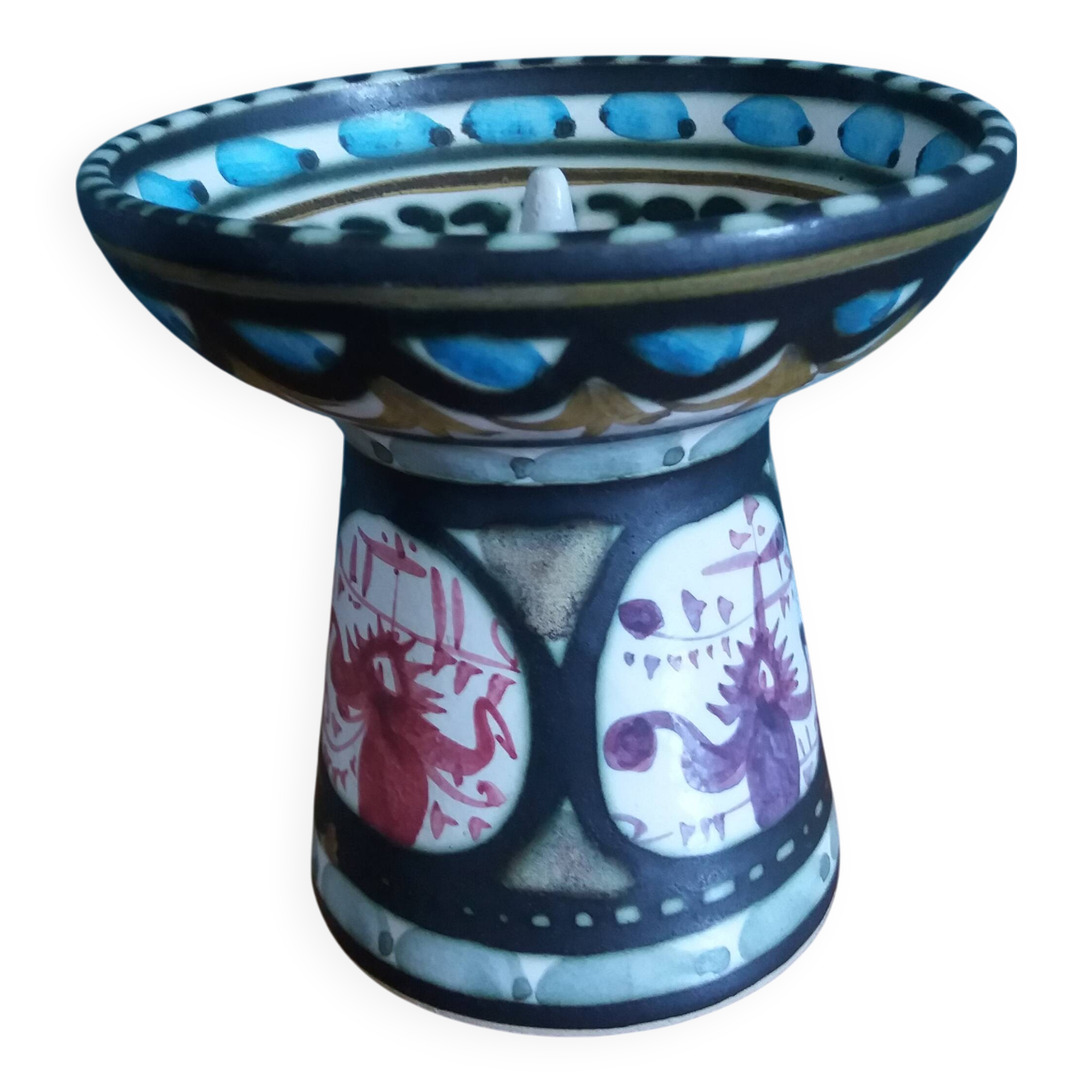 Candlestick holder signed André L'Helguen Keraluc Quimper