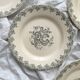 4 flat ironware plates "Louis XV" Gien 19th century