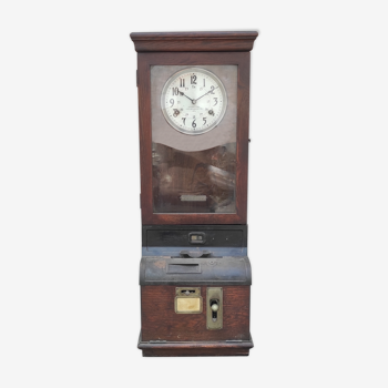 Comtoise clock timer International Time Recording Company in vintage industrial wood