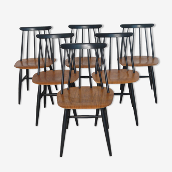 Lot de chaises 9 Fanett design scandinave par Ilmari Tapiovaara