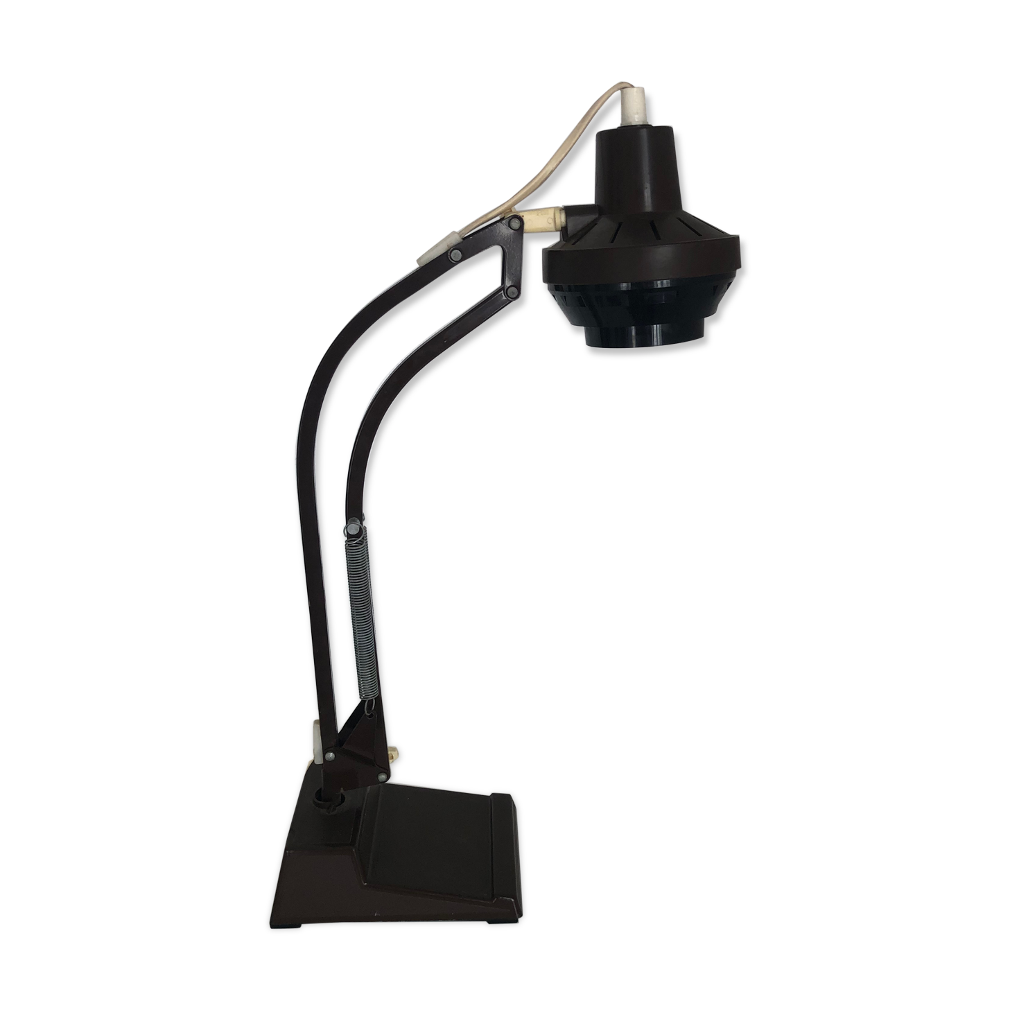 Vintage lamp 1960 office architect Ledu chocolate - 52 cm