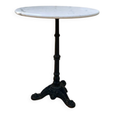 Table/guéridon de bistrot parisien en marbre et fer forgé