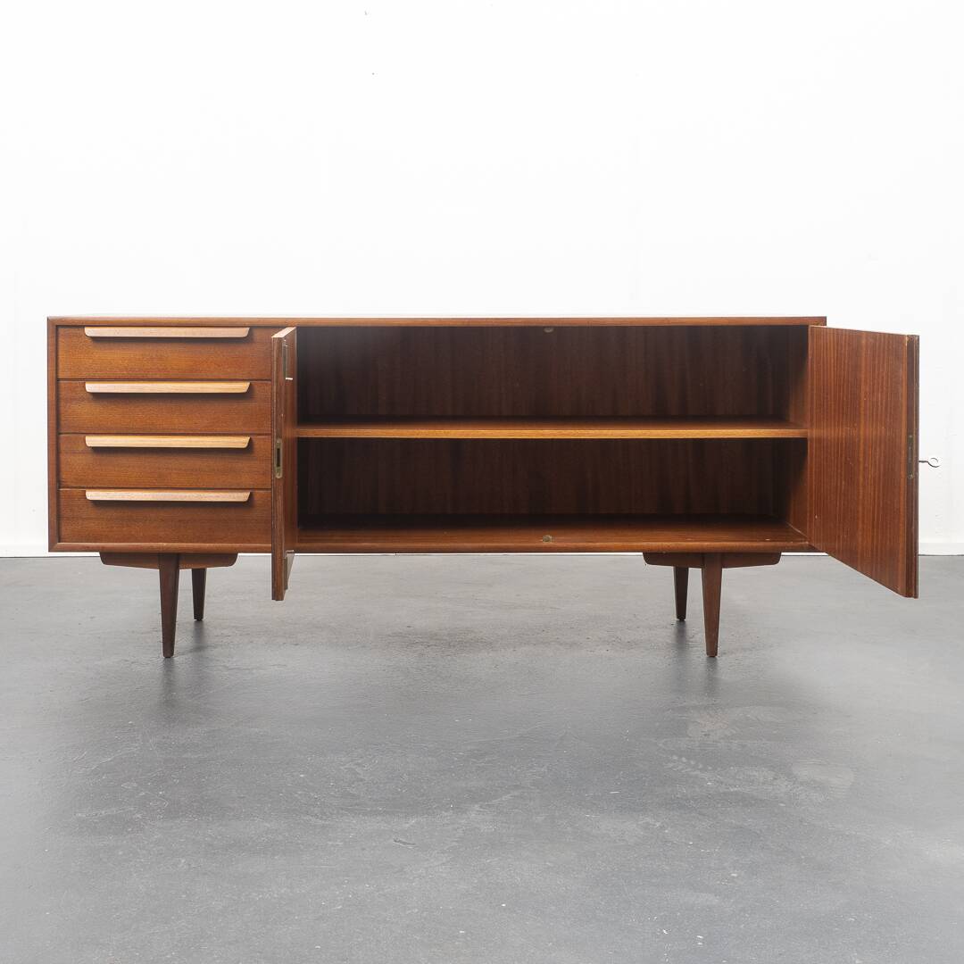 Enfilade années 60, teck, scandinave, 165cm, restauré