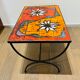 Coffee table / side table ceramic and wrought iron