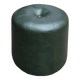 Pouf vintage rond en Skaï vert