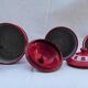 Ensemble de pots de cuisine en fer émaillé rouge