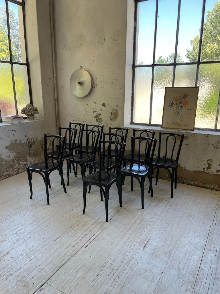 Lot 11 black Baumann bistro chairs