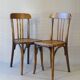 2 chaises bistrot Baumann N°188 en bois, vers 1930