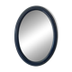 Vintage oval mirror in petrol blue wood