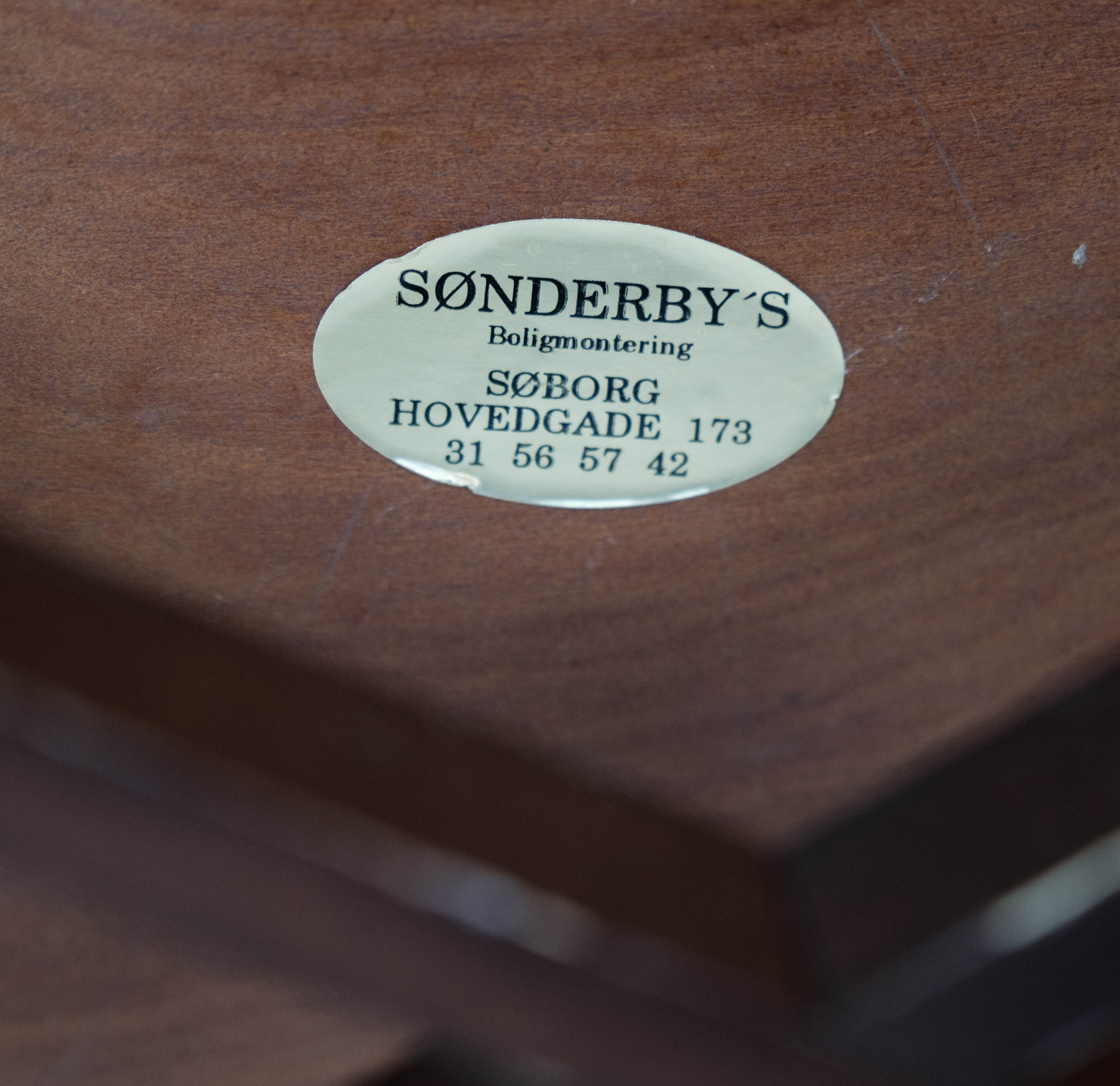 Newspaper holder of mahogany decorated with brass of Danish design, 1960s