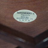 Porte-revue en acajou décoré de laiton de design danois, années 1960