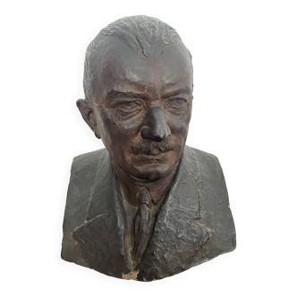 Patinated plaster bust of a man – studio work, around 1900
