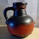 West German ceramic vase/jug, Fat lava black and red