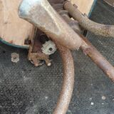 Swivel chair in green skai and chrome steel, Pullman, 1960