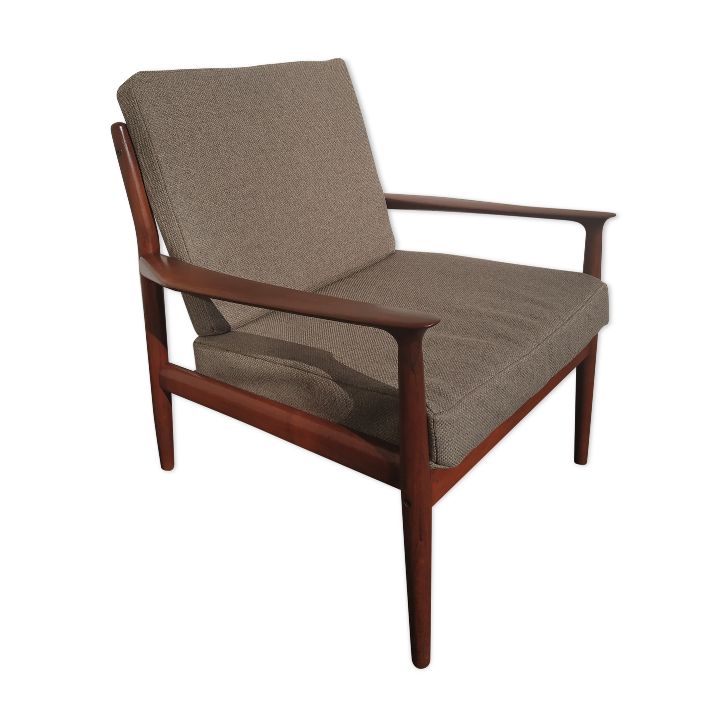 Scandinavian Glostrup Møbelfabrik in teak and fabric armchair