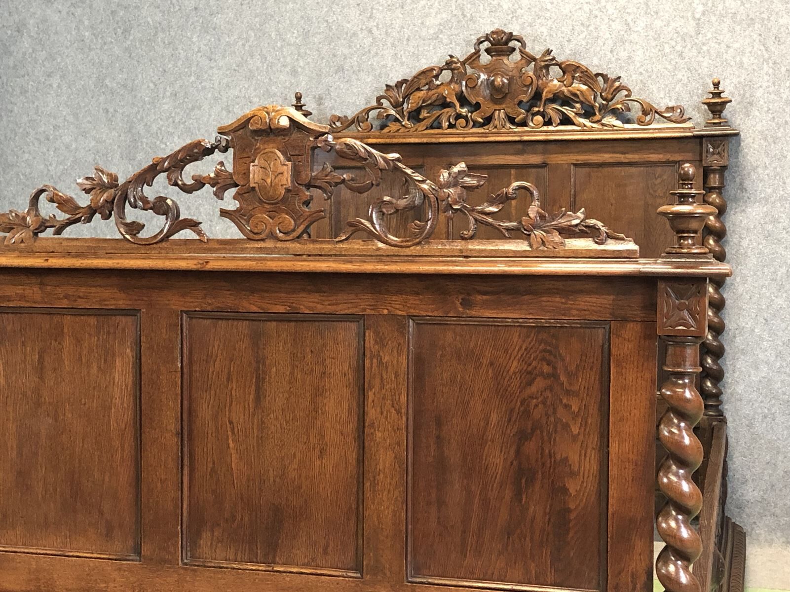 Henry II oak bed - early 20th