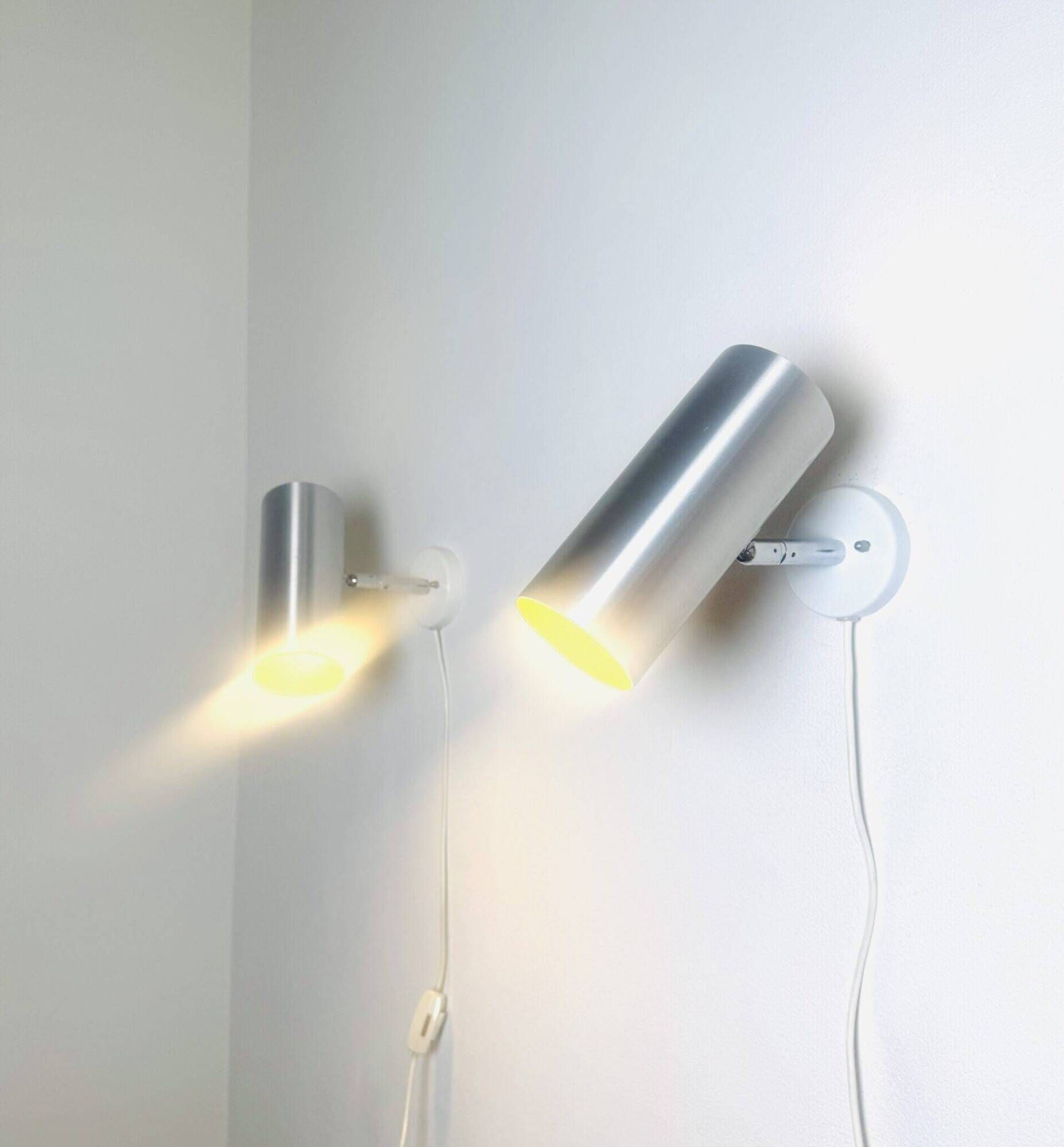 Cylindrical C-1582 Metallic Wall Lamps By Raak Amsterdam, The Netherlands 1960S
