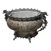 Old copper planter Hindu décor