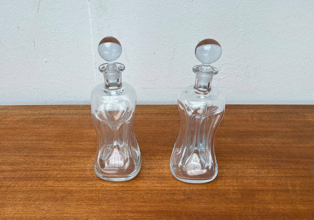 Danish Vintage Kluk Kluk Glass Bottles from Holmegaard, 1970s, Set of 2