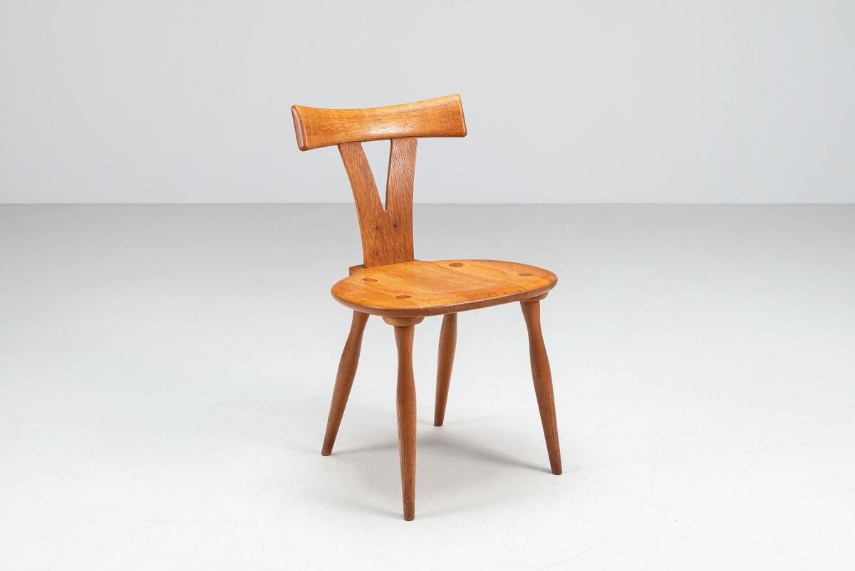 Set of four Scandinavian dining chairs in oak Denmark 1960