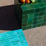 Table basse en Zellige moderne vert bouteille