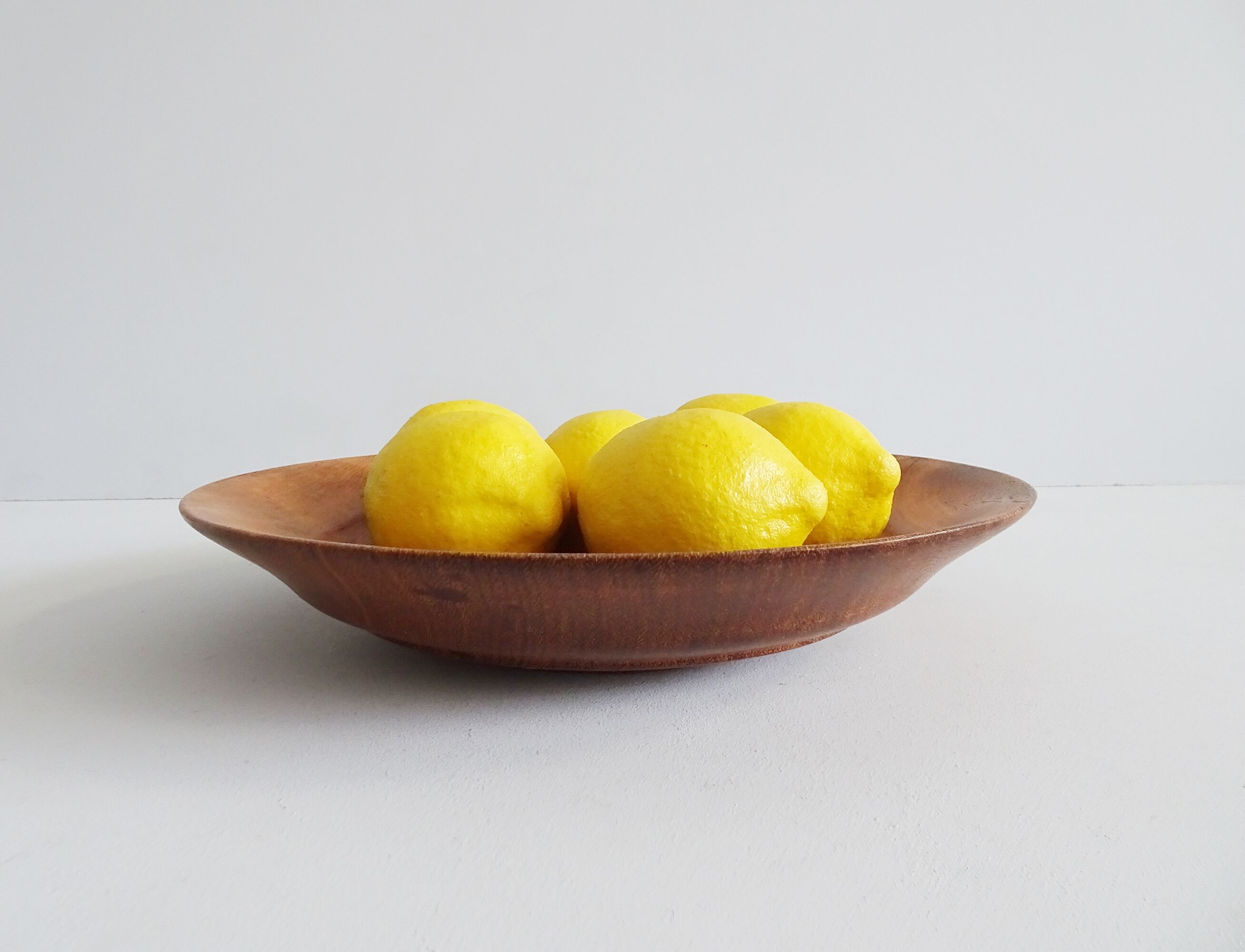 large teak plate, Danish teak bowl, diameter 32 cm
