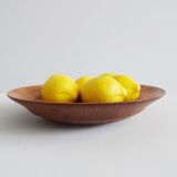 large teak plate, Danish teak bowl, diameter 32 cm