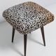 Vintage leopard velvet stool from the 20th century, Europe, 1960s