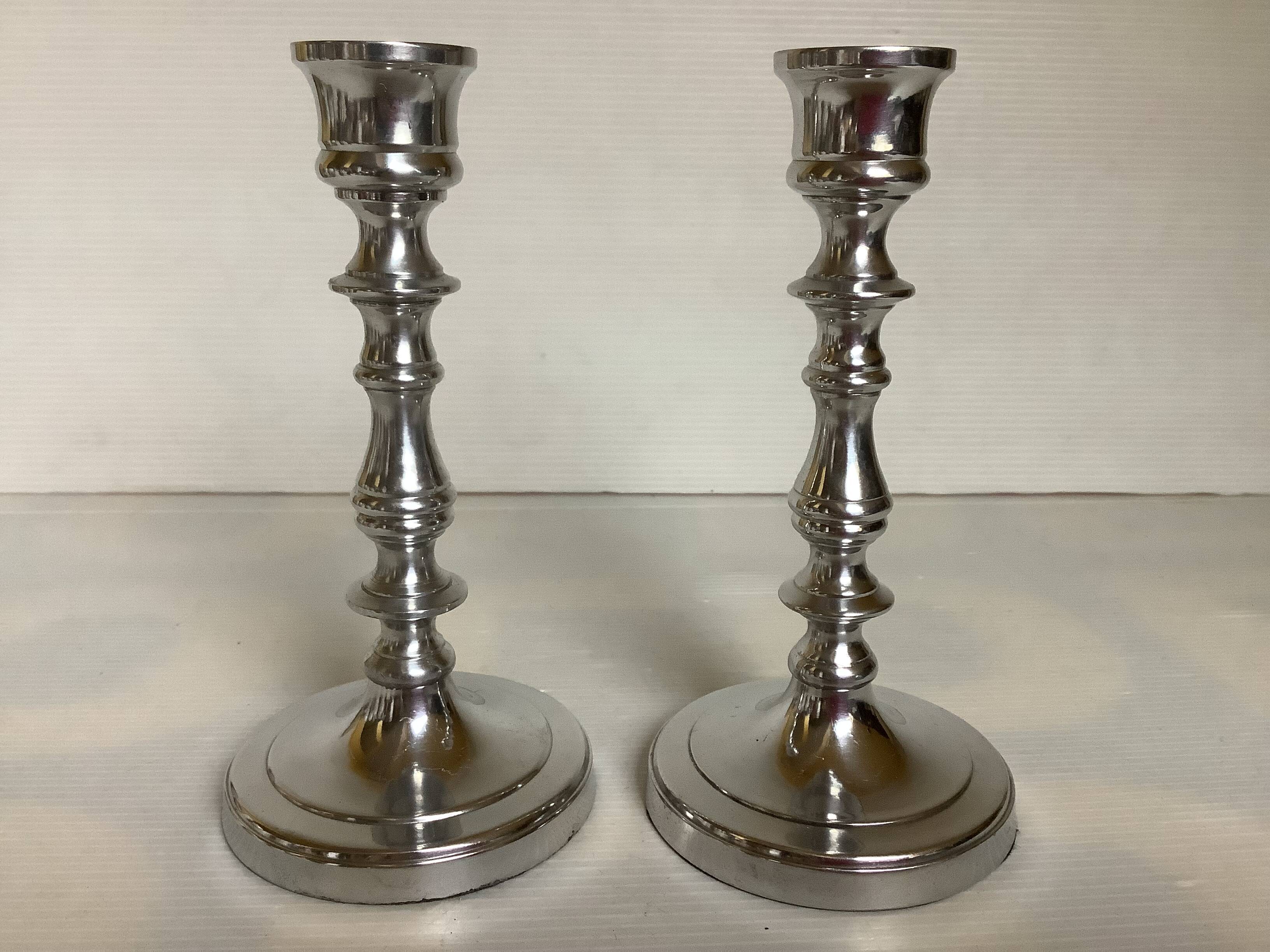 Pair of silver candlesticks