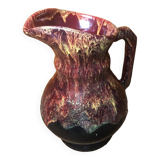 Old morvan small mass pitcher black & red ceramic vintage