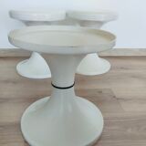 Set of 3 white tam tam stools