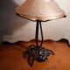 small iron lamp forged ANCIEN ABAT DAY IN VERRE MOULE 1920